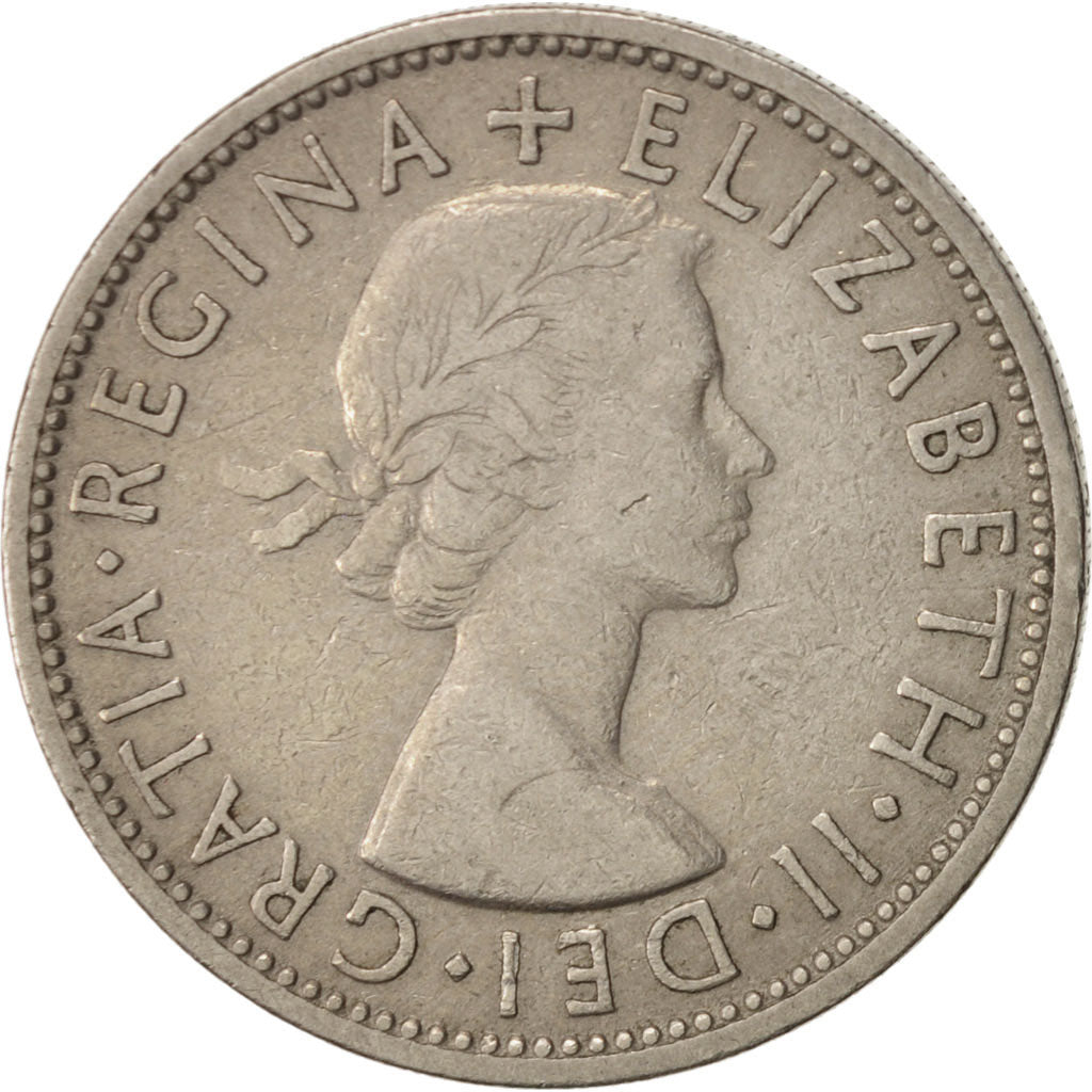 Great Britain, Elizabeth II, Florin, Two Shillings, 1955, VF(30-35), KM:906