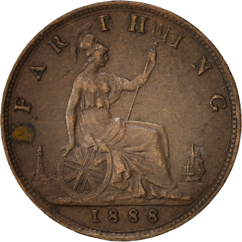 Great Britain, Victoria, Farthing, 1888, EF(40-45), Bronze, KM:753