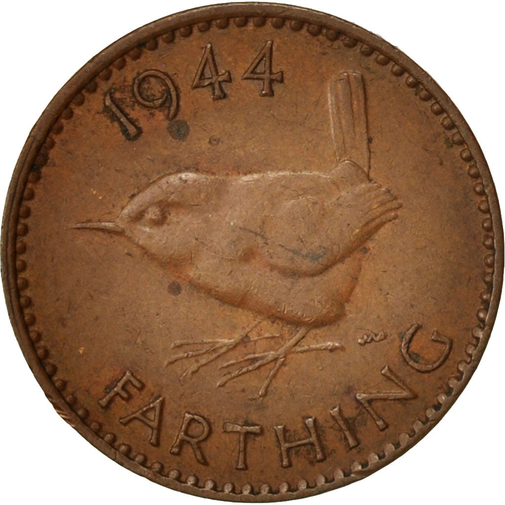 Great Britain, George VI, Farthing, 1944, EF(40-45), Bronze, KM:843