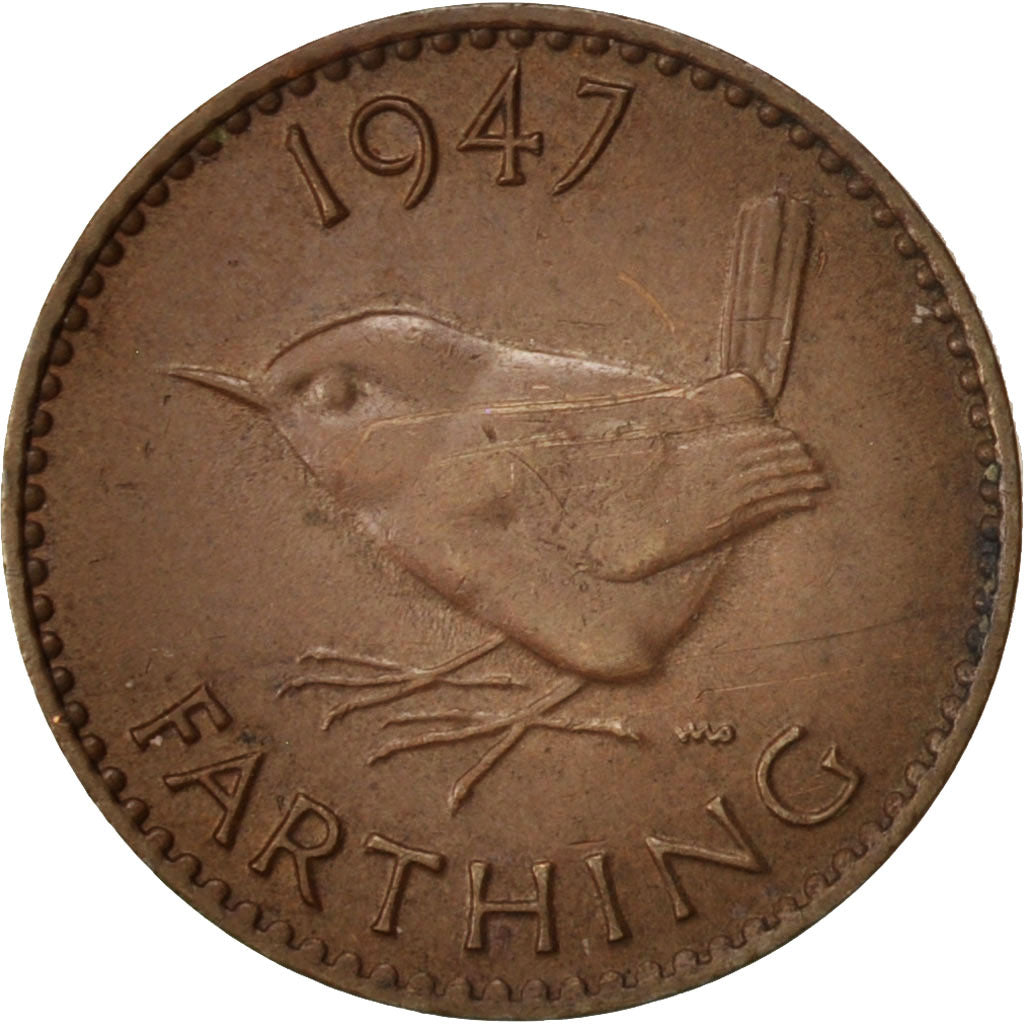 Great Britain, George VI, Farthing, 1947, EF(40-45), Bronze, KM:843