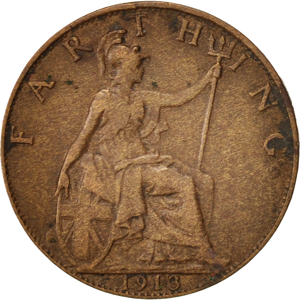 Great Britain, George V, Farthing, 1913, VF(30-35), Bronze, KM:808.1