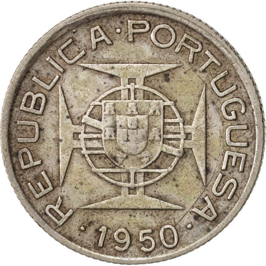Mozambique, 2-1/2 Escudos, 1950, EF(40-45), Silver, KM:68