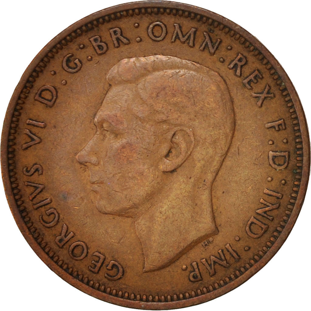 Great Britain, George VI, 1/2 Penny, 1942, EF(40-45), Bronze, KM:844