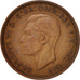 Great Britain, George VI, 1/2 Penny, 1942, EF(40-45), Bronze, KM:844