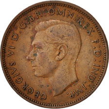 Great Britain, George VI, 1/2 Penny, 1943, VF(30-35), Bronze, KM:844