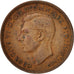 Great Britain, George VI, 1/2 Penny, 1943, VF(30-35), Bronze, KM:844