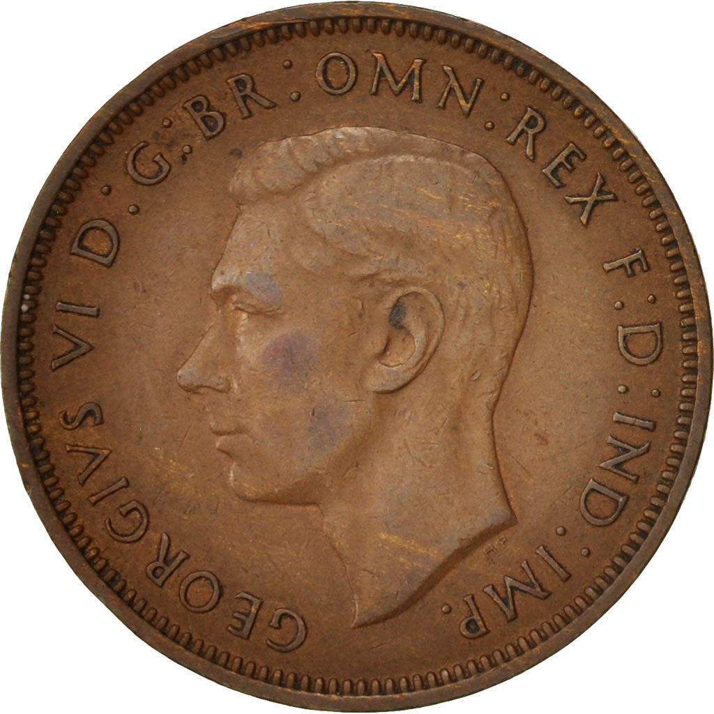 Coin, Great Britain, George VI, 1/2 Penny, 1945, EF(40-45), Bronze, KM:844