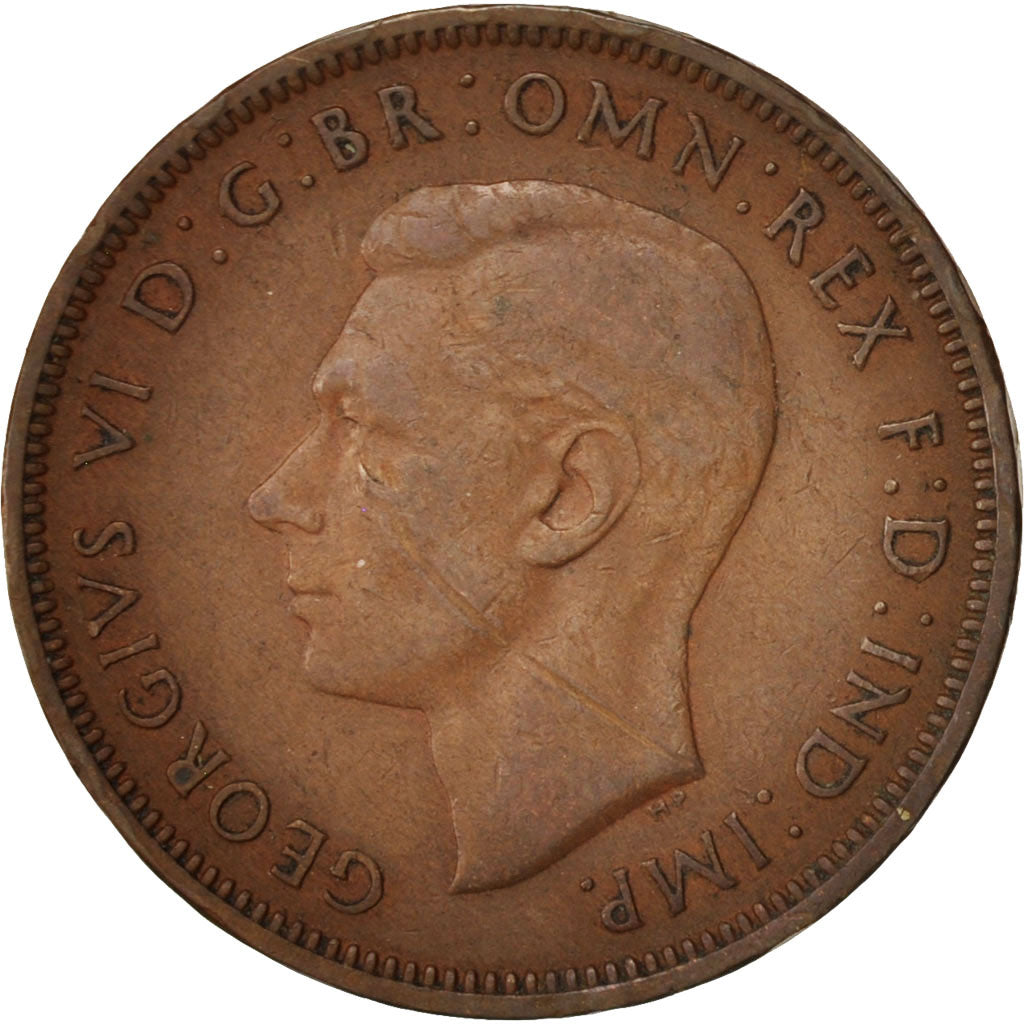 Moneta, Gran Bretagna, George VI, 1/2 Penny, 1947, MB, Bronzo, KM:844