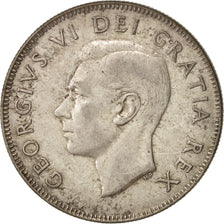 Moneda, Canadá, George VI, 50 Cents, 1950, Royal Canadian Mint, Ottawa, MBC