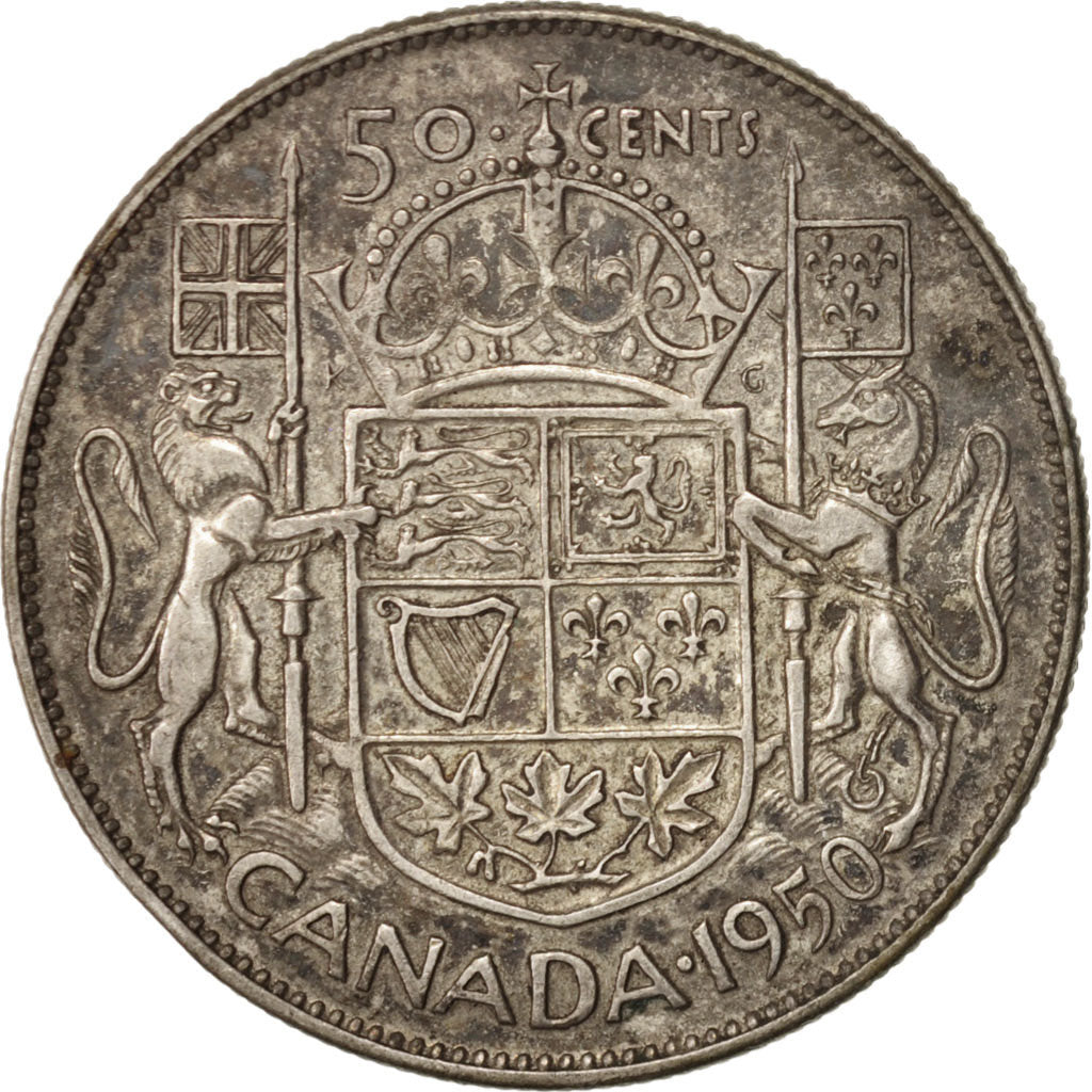 Moneta, Canada, George VI, 50 Cents, 1950, Royal Canadian Mint, Ottawa, BB
