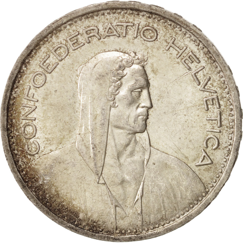Coin, Switzerland, 5 Francs, 1953, Bern, AU(50-53), Silver, KM:40