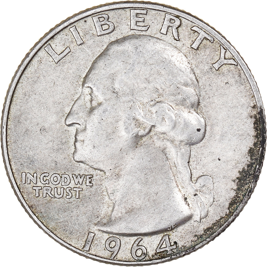 Coin, United States, Washington Quarter, Quarter, 1964, U.S. Mint, Denver