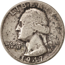 United States, Washington Quarter, 1947, U.S. Mint, Denver, VF, KM:164