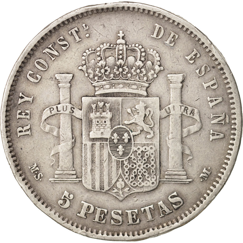 Spain, Alfonso XII, 5 Pesetas, 1882, Madrid, VF(30-35), Silver, KM:688