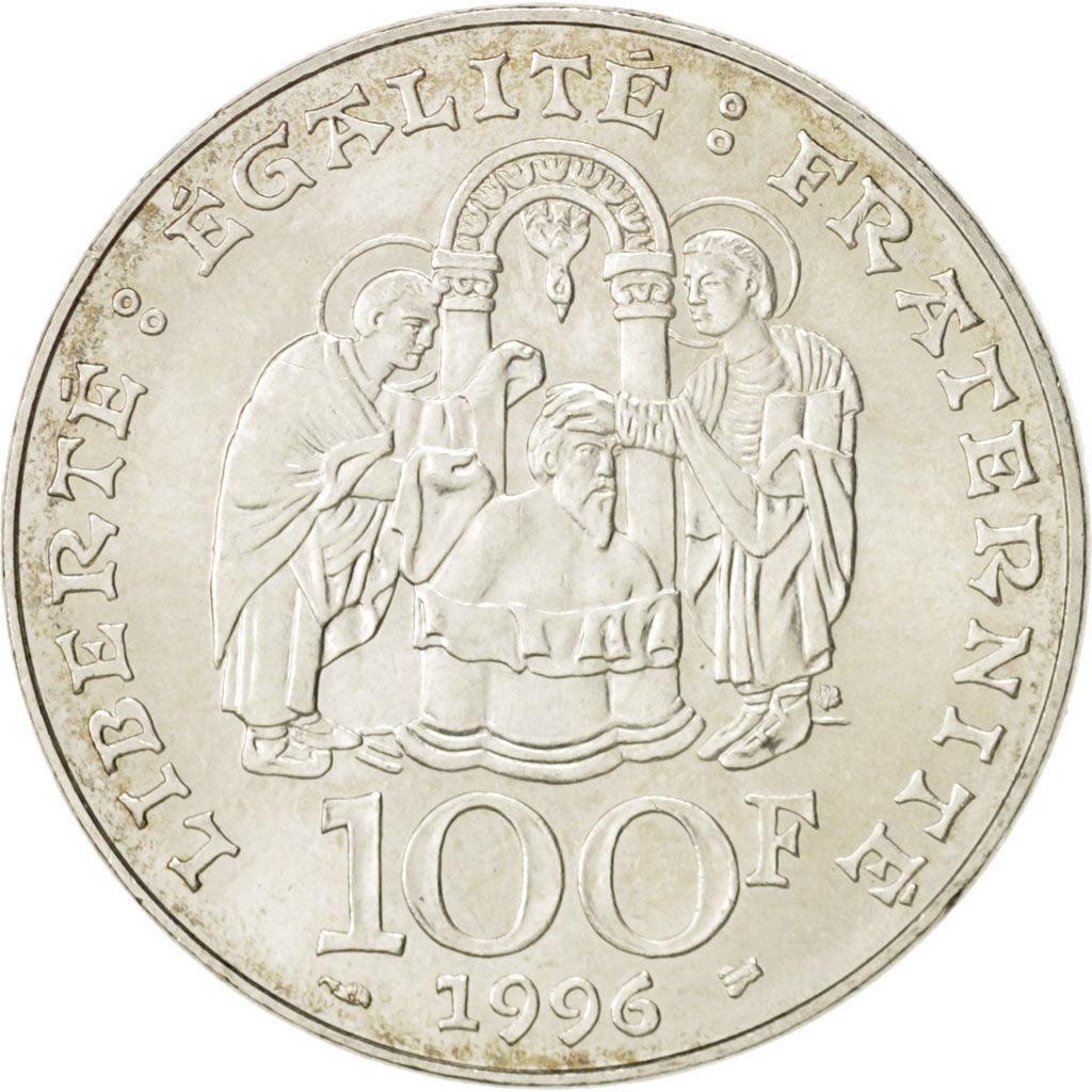 Coin, France, Clovis, 100 Francs, 1996, Paris, MS(60-62), Silver, KM:1180