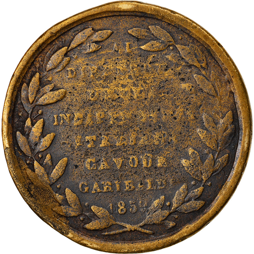 Italy, Medal, Vittorio Emanuele Re Italiano, 1859, VG(8-10), Copper