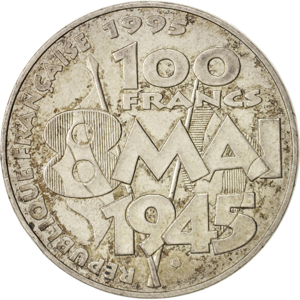 France, 8 mai 1945, 100 Francs, 1995, EF(40-45), Silver, KM:1116.1
