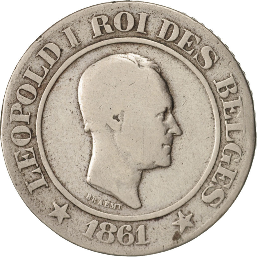 Belgium, Leopold I, 20 Centimes, 1861, F(12-15), Copper-nickel, KM:20