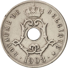 Moneta, Belgio, 25 Centimes, 1908, BB, Rame-nichel, KM:62
