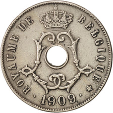 Belgium, 25 Centimes, 1909, EF(40-45), Copper-nickel, KM:62