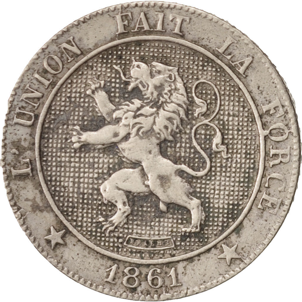 Belgium, Leopold I, 5 Centimes, 1861, VF(20-25), Copper-nickel, KM:21