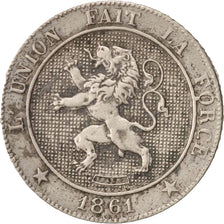 Belgium, Leopold I, 5 Centimes, 1861, VF(20-25), Copper-nickel, KM:21