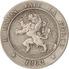 Belgium, Leopold I, 5 Centimes, 1862, EF(40-45), Copper-nickel, KM:21