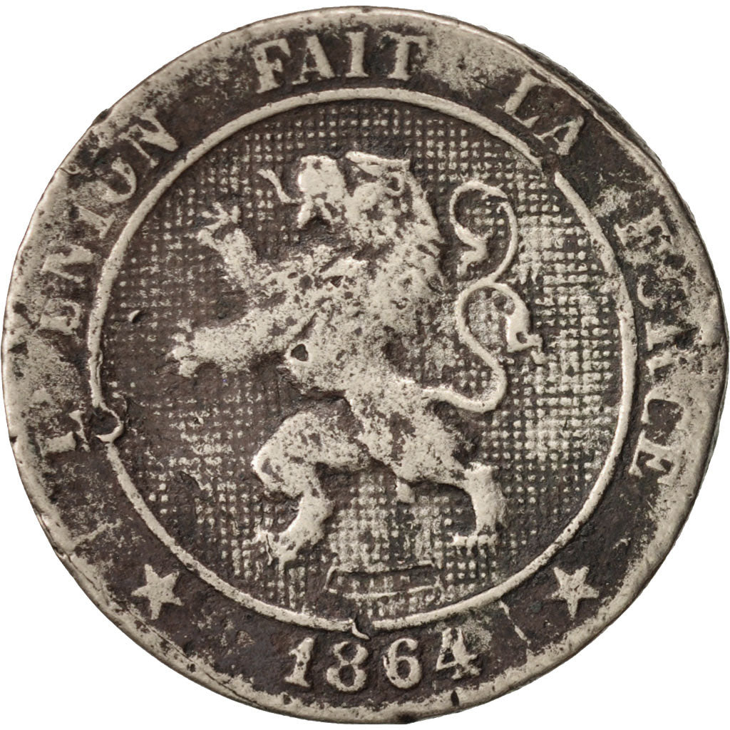 Belgium, Leopold I, 5 Centimes, 1864, VG(8-10), Copper-nickel, KM:21