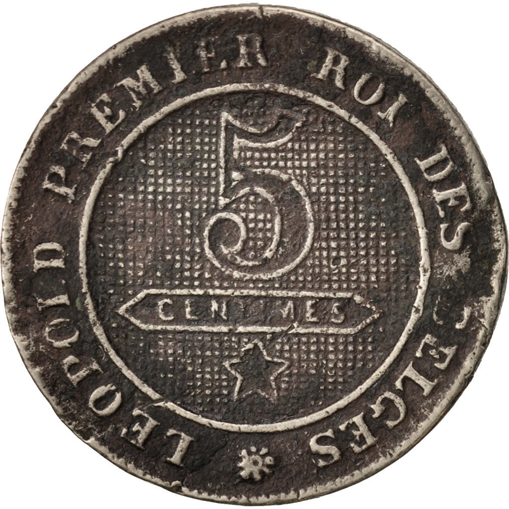 Belgium, Leopold I, 5 Centimes, 1864, VG(8-10), Copper-nickel, KM:21
