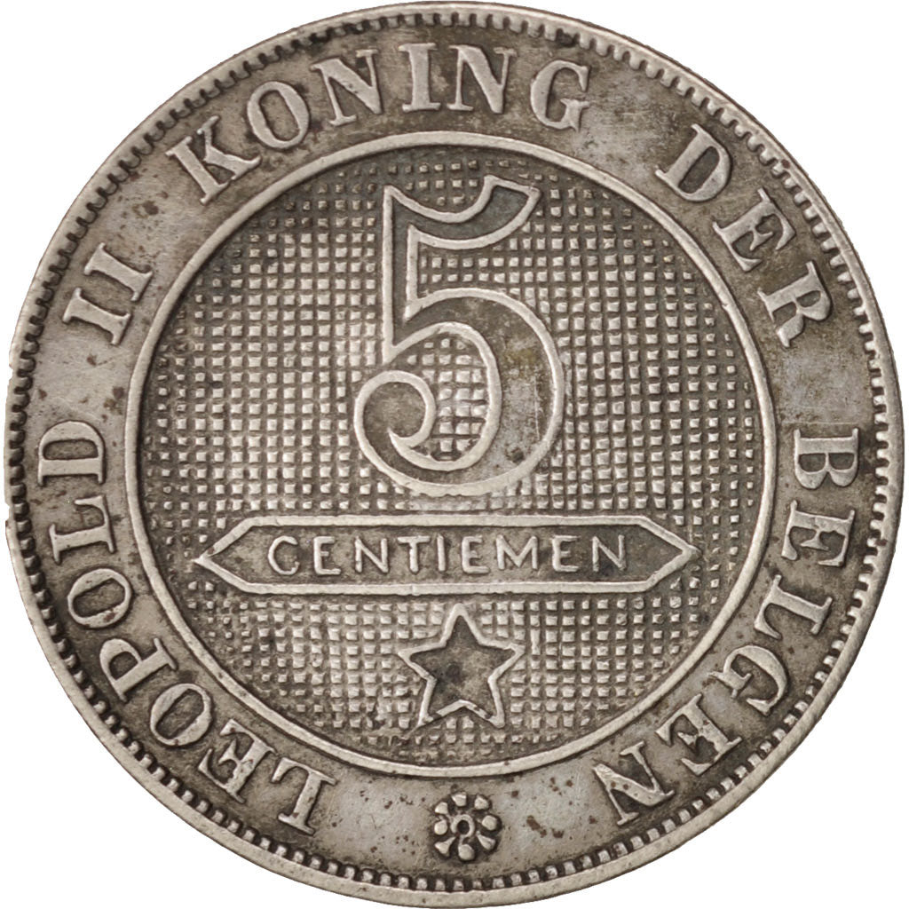 Belgium, Leopold II, 5 Centimes, 1895, EF(40-45), Copper-nickel, KM:41