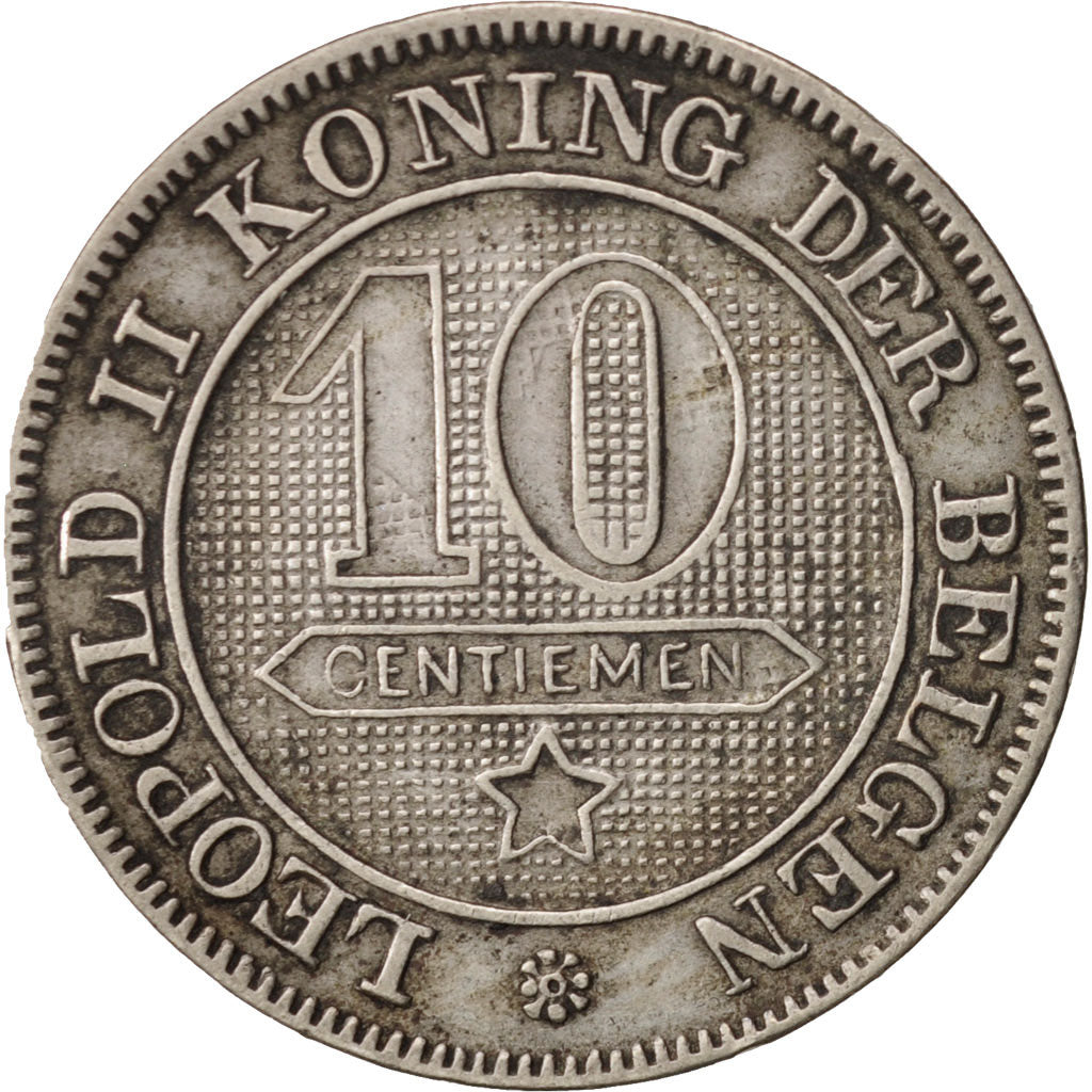 Belgium, Leopold II, 10 Centimes, 1895, EF(40-45), Copper-nickel, KM:43