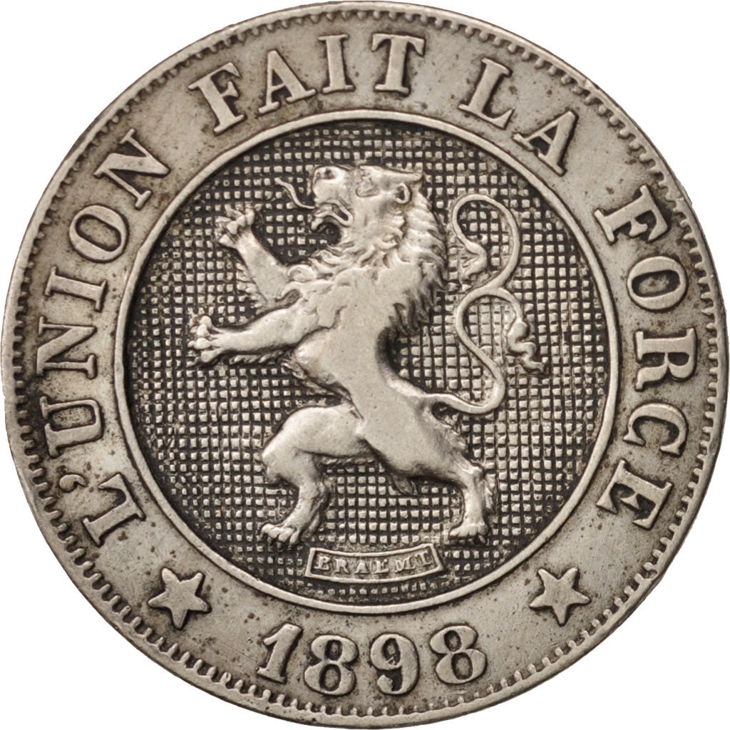 Belgio, Leopold II, 10 Centimes, 1898, BB, Rame-nichel, KM:42