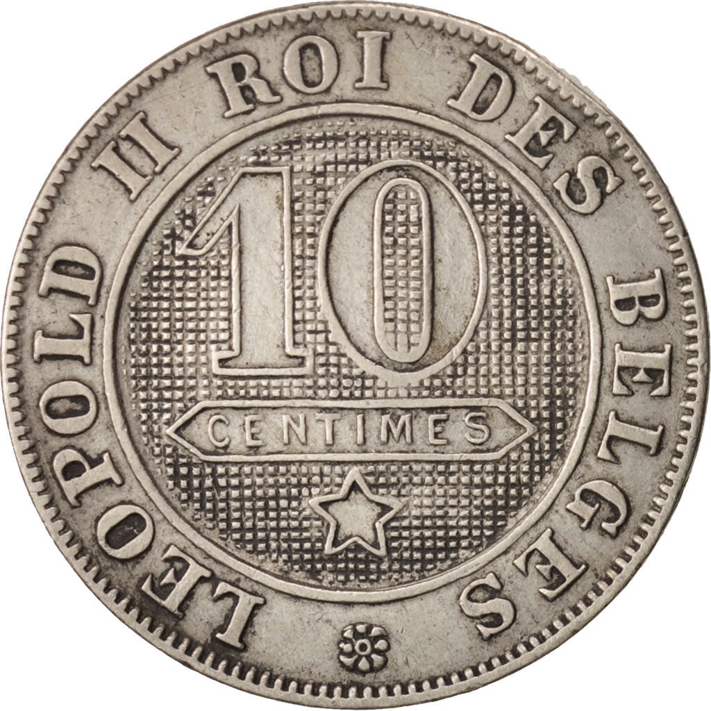 Belgio, Leopold II, 10 Centimes, 1898, BB, Rame-nichel, KM:42
