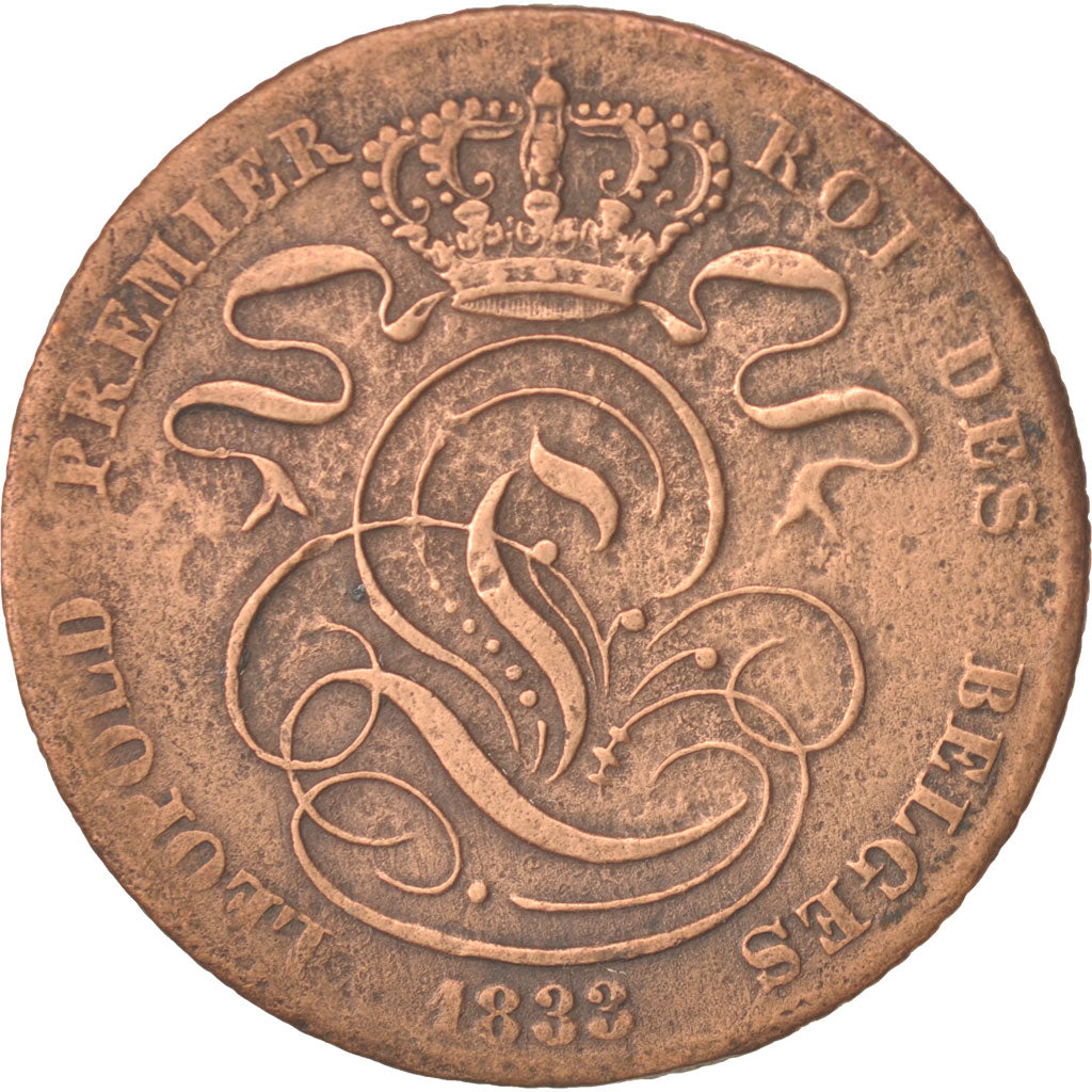 Belgium, Leopold I, 5 Centimes, 1833, VG(8-10), Copper, KM:5.1