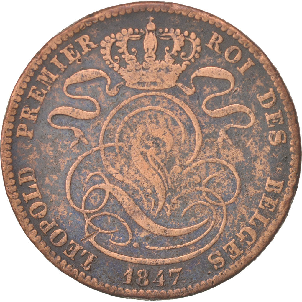 Belgium, Leopold I, 5 Centimes, 1847, VF(20-25), Copper, KM:5.1