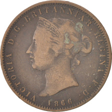 Jersey, Victoria, 1/13 Shilling, 1866, BC+, Bronce, KM:5