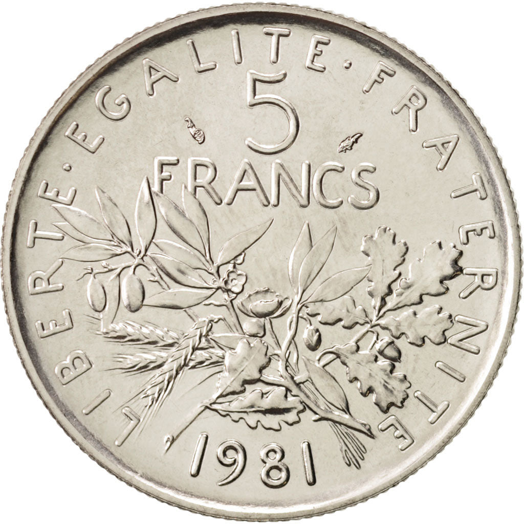 France, Semeuse, 5 Francs, 1981, Paris, MS(64), Nickel, KM:926a.1