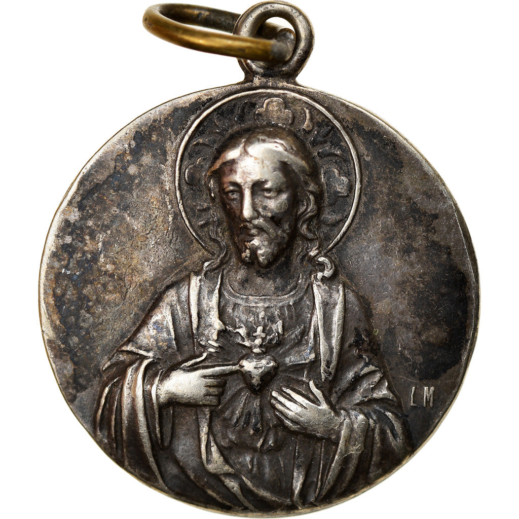 France, Medal, Sacré Coeur de Jésus, Religions & beliefs, AU(50-53), Silvered