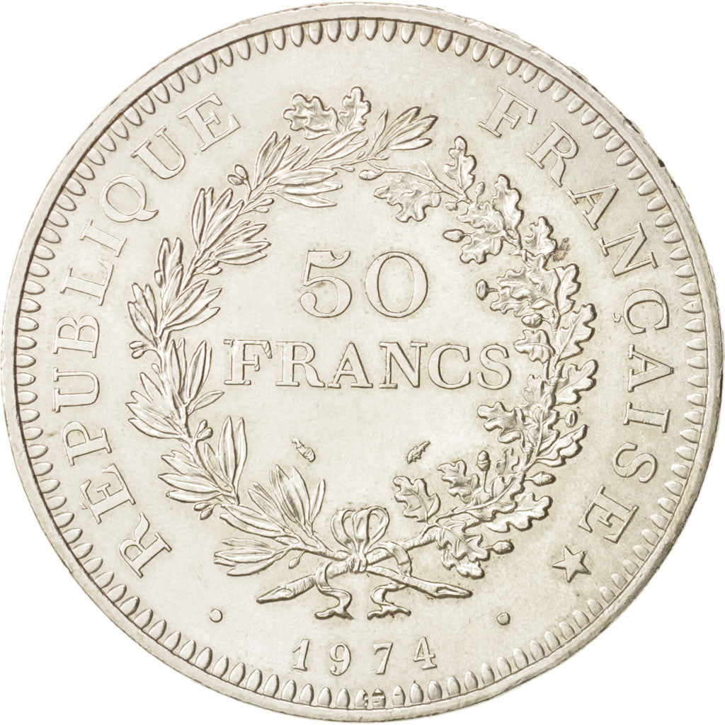 France, Hercule, 50 Francs, 1974, Paris, MS(60-62), Silver, KM:941.1