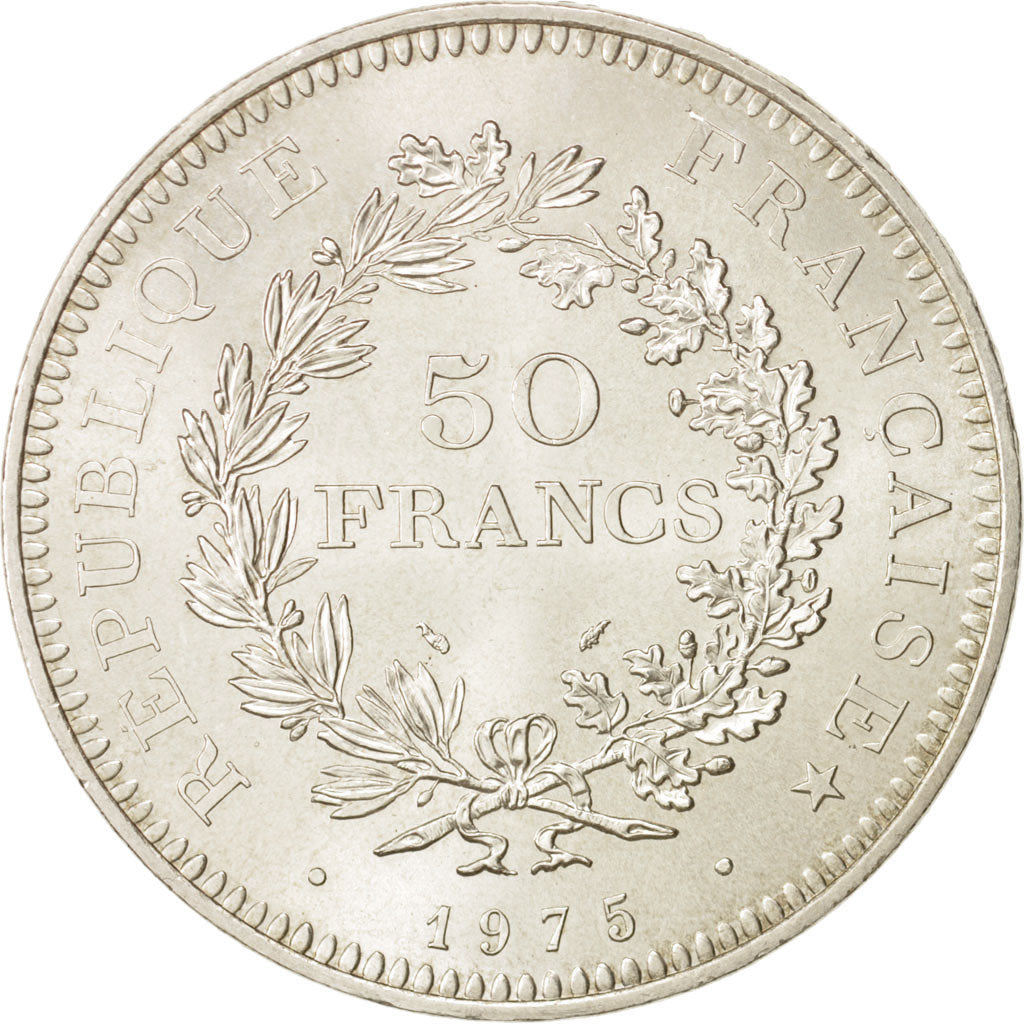 France, Hercule, 50 Francs, 1975, Paris, MS(63), Silver, KM:941.1