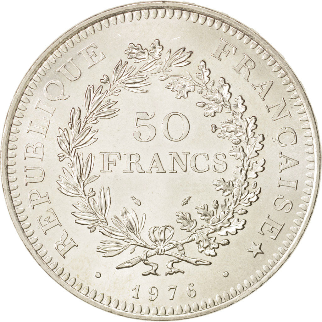 Francia, Hercule, 50 Francs, 1976, Paris, SPL, Argento, KM:941.1, Gadoury:882