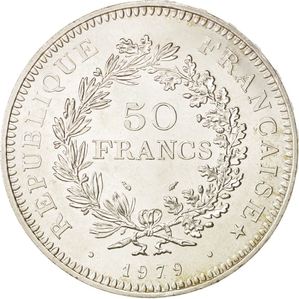 France, Hercule, 50 Francs, 1979, Paris, MS(63), Silver, KM:941.1, Gadoury:882