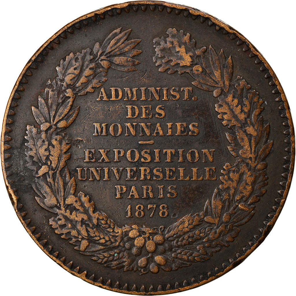 France, Medal, Exposition universelle de Paris, 1878, Barre, VF(30-35), Copper