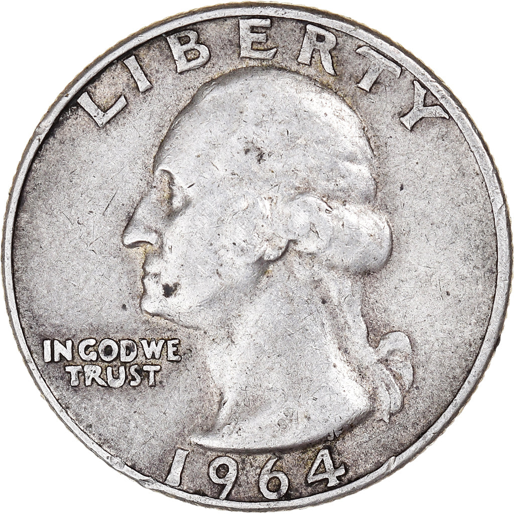 Coin, United States, Washington Quarter, Quarter, 1964, U.S. Mint, Denver