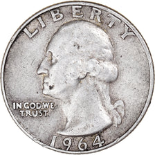 Coin, United States, Washington Quarter, Quarter, 1964, U.S. Mint, Denver