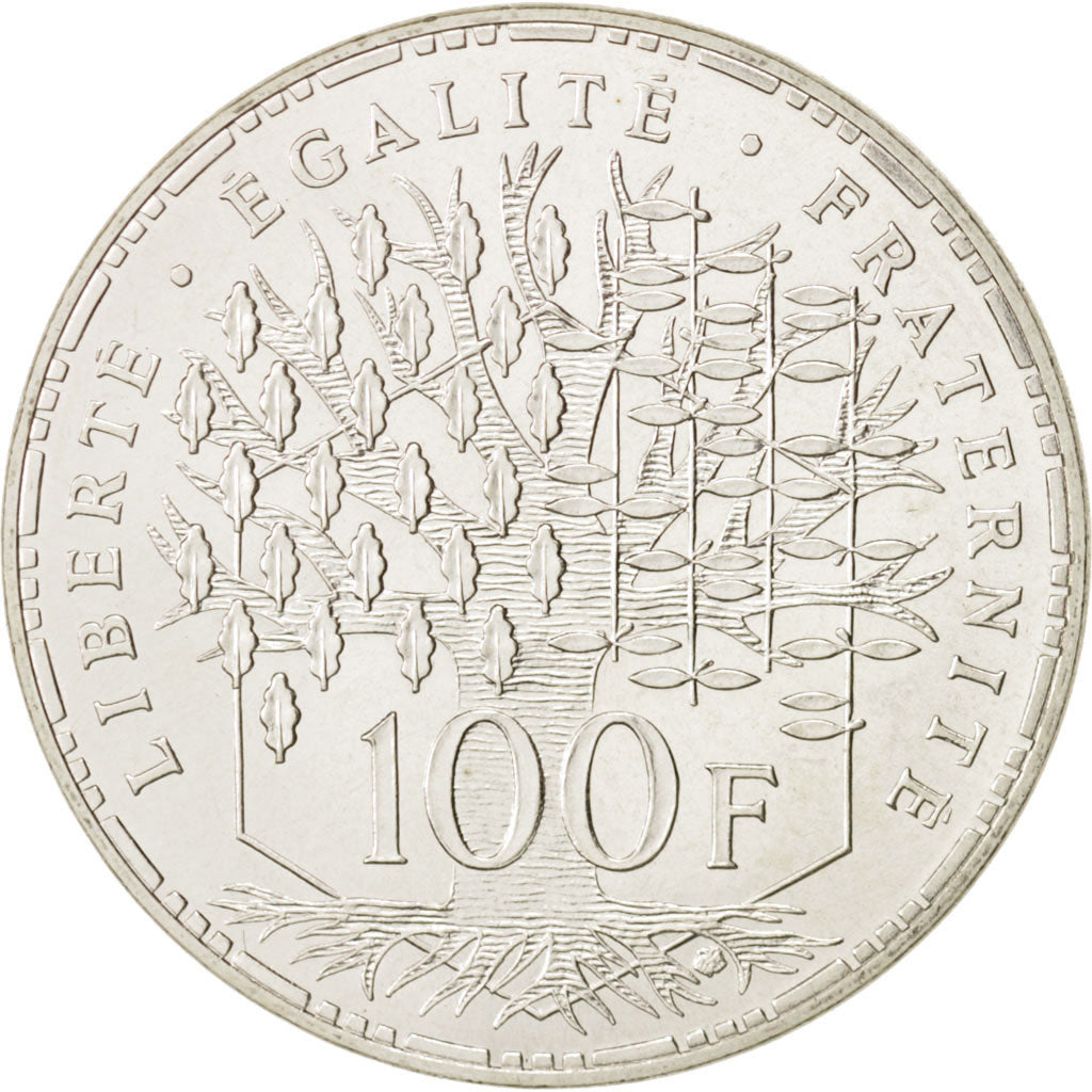 France, Panthéon, 100 Francs, 1985, Paris, MS(63), Silver, KM:951.1
