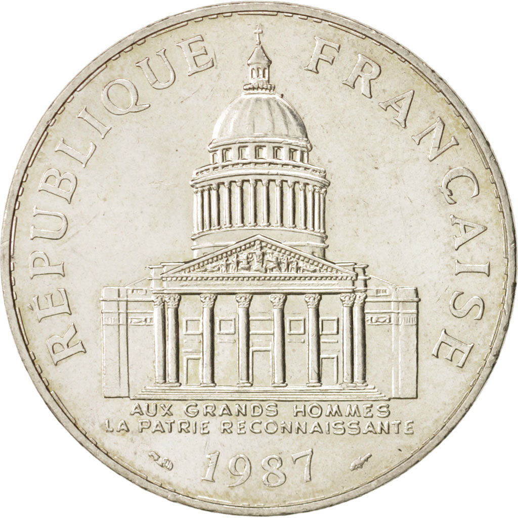 Frankreich, Panthéon, 100 Francs, 1987, Paris, VZ, Silber, KM:951.1