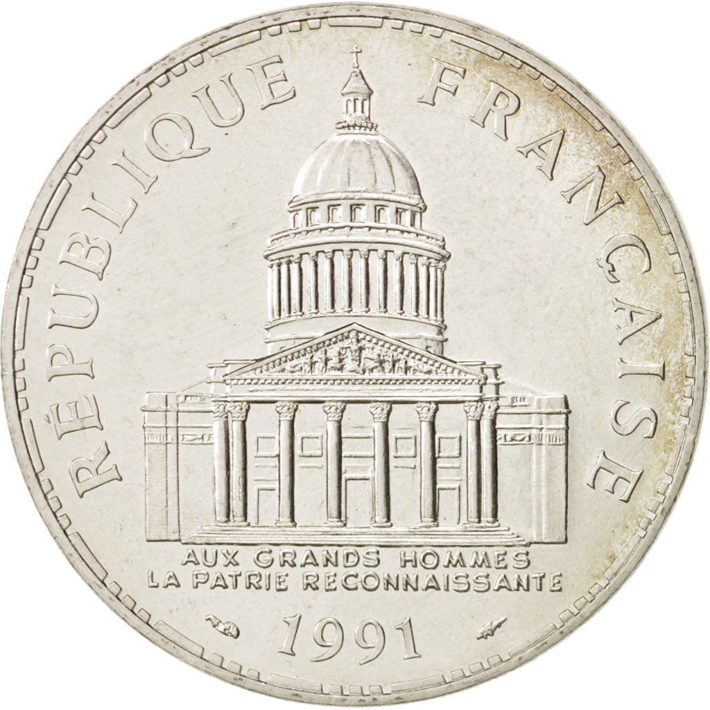 Moneta, Francia, Panthéon, 100 Francs, 1991, Paris, SPL, Argento, KM:951.1