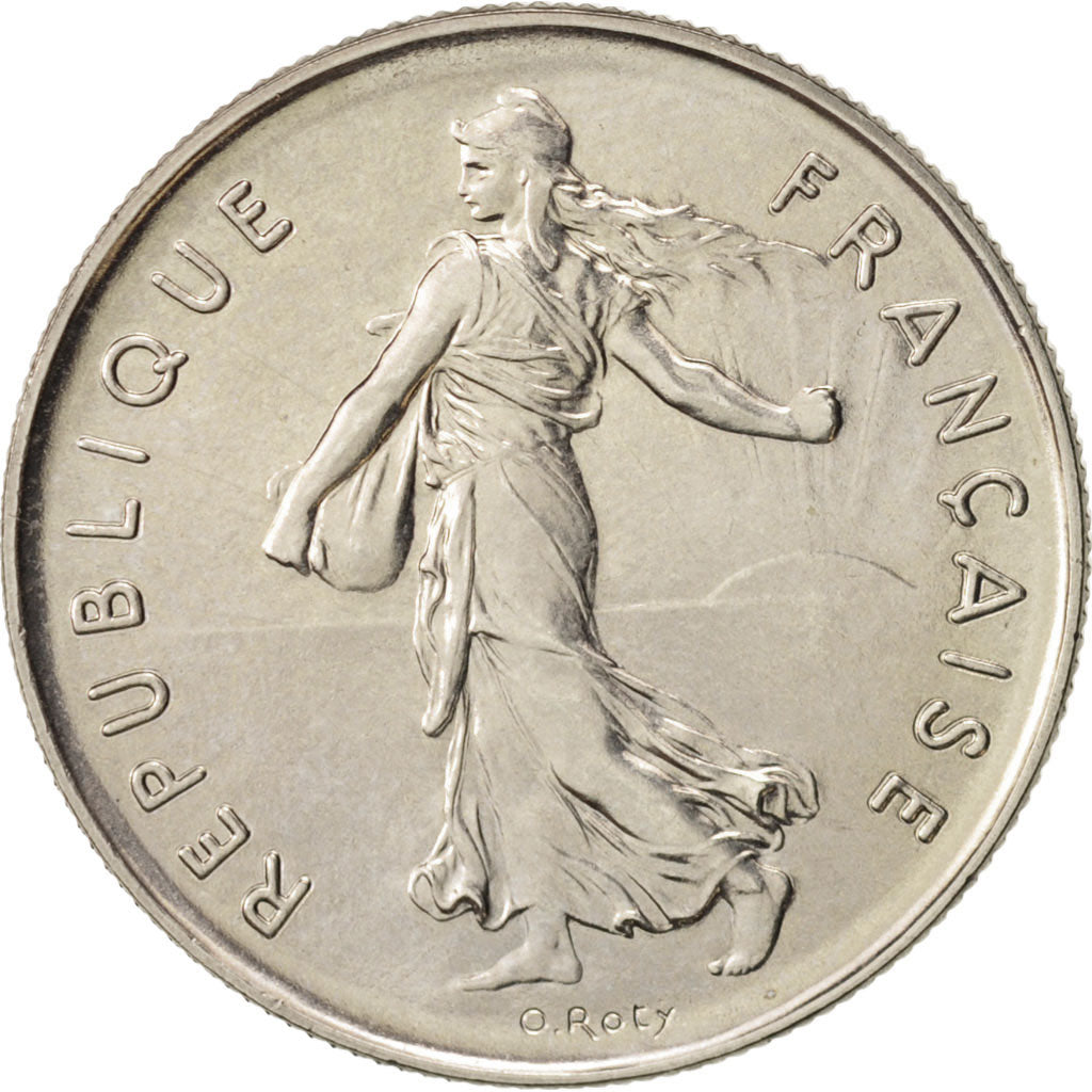 France, Semeuse, 5 Francs, 1977, Paris, MS(64), Nickel, KM:926a.1