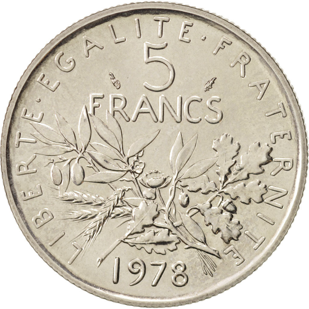 Münze, Frankreich, Semeuse, 5 Francs, 1978, Paris, UNZ+, Nickel Clad
